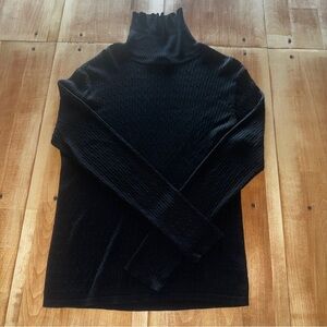 Brooks Brothers 100% SILK Classic Black Turtleneck Sweater